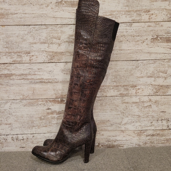 Stuart Weitzman- Brown Animal Print Boots (NEW)